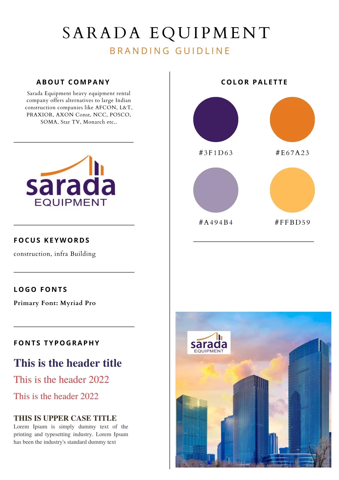 Sarada Equipment Branding