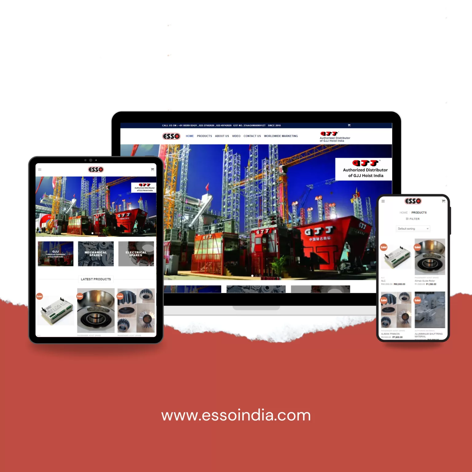 Esso India website portfolio