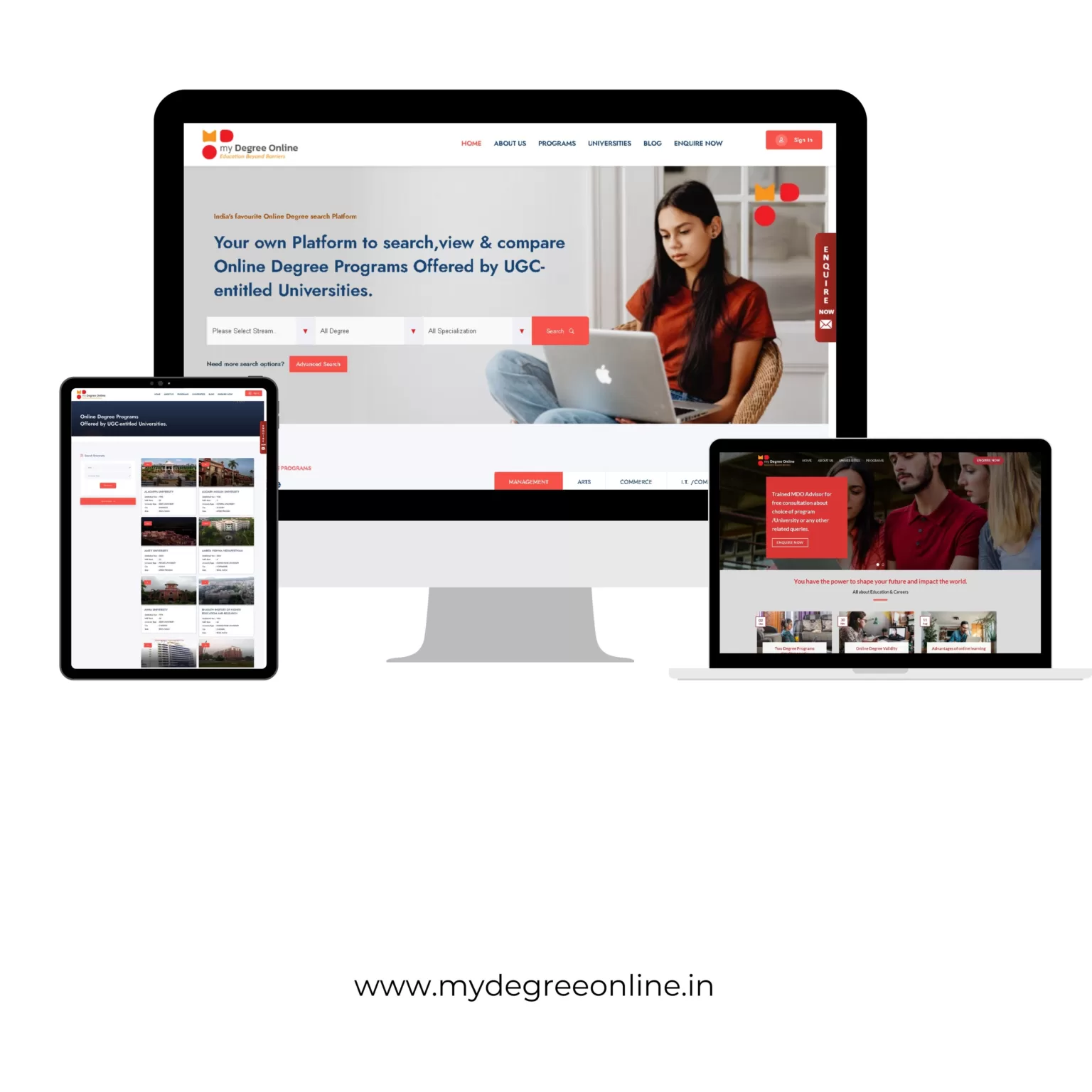 my degree online website portfolio