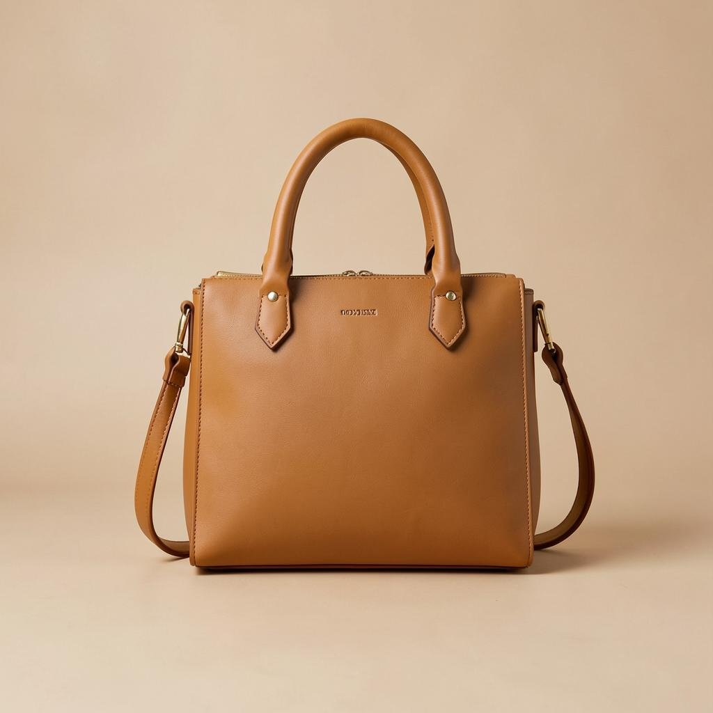 Tan leather handbag